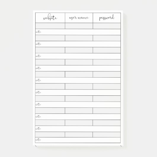 Wachtwoordherinneringen Post-it notities Post-it® Notes (Voorkant)