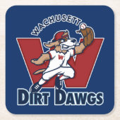 Wachusett Dirt Dawgs Collegiate Baseball Team Logo Kartonnen Onderzetters (Voorkant)