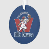Wachusett Dirt Dawgs Collegiate Baseball Team Logo Ornament (voorkant)