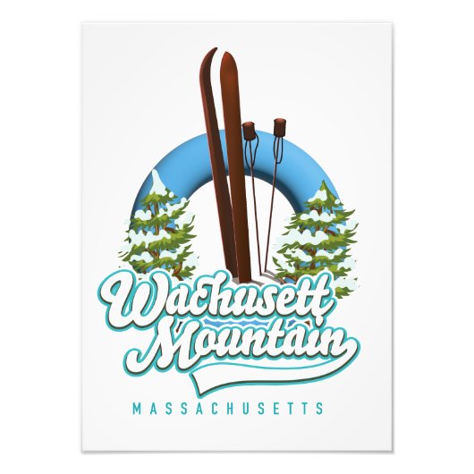 Wachusett Mountain Massachusetts ski logo Foto Afdruk (Voorkant)