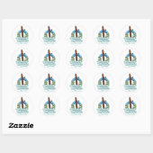 Wachusett Mountain Massachusetts ski logo Ronde Sticker (Vel)