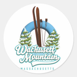 Wachusett Mountain Massachusetts ski logo Ronde Sticker