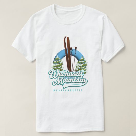 Wachusett Mountain Massachusetts ski logo T-shirt (Design voorkant)