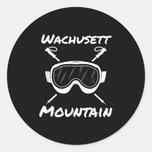 Wachusett Mountain Massachusetts Skiër Skiën Skieë Ronde Sticker