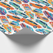 Wack Muscle Car Patroon Cadeaupapier (Hoek)