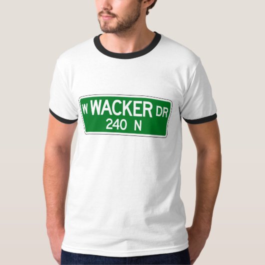 Wacker Drive, Chicago, IL Street Sign T-shirt (Voorkant)