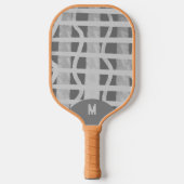 Wacky Boho Gray Monotone Painted Monogramed Pickleball Paddle (Voorkant)
