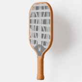 Wacky Boho Gray Monotone Painted Monogramed Pickleball Paddle (Links)