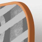 Wacky Boho Gray Monotone Painted Monogramed Pickleball Paddle (Links Detail)