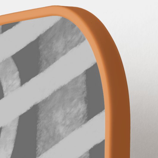 Wacky Boho Gray Monotone Painted Monogramed Pickleball Paddle (Links Detail)