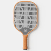 Wacky Boho Gray Monotone Painted Monogramed Pickleball Paddle (Achterkant)