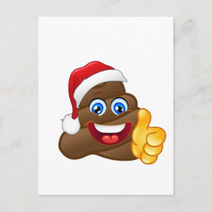 Wacky Briljante Achterschip Emoji van de Kerstman Feestdagenkaart