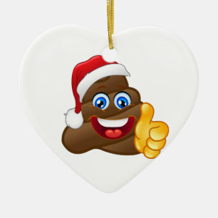 Wacky Brilliant Santa Poop Emoji Keramisch Ornament