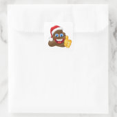Wacky Brilliant Santa Poop Emoji Vierkante Sticker (Tas)
