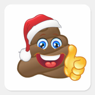 Wacky Brilliant Santa Poop Emoji Vierkante Sticker