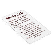 Wacky Cake Recipe Fridge Magnet draft5 Magneet (Rechterzijde)