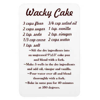 Wacky Cake Recipe Fridge Magnet draft5 Magneet