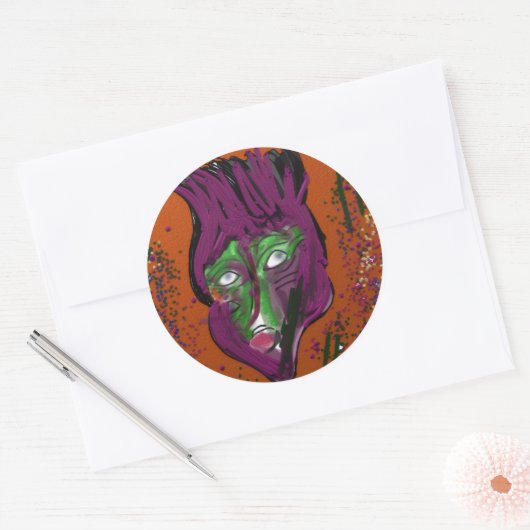 Wacky Cartoon Round Sticker Sheets (Envelop)