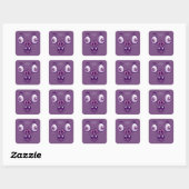 Wacky Cartoon Vampire Bat Face Vierkante Sticker (Vel)
