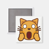 Wacky Cat Face Emoji Magneet (Voorkant / Achterkant)