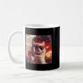 Wacky Cat Holding Wine Selfi With Fire Funny Sungl Koffiemok (Links)