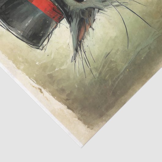 Wacky Cat in Pet #2 Decoupage Tissuepapier (Detail)