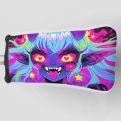 Wacky demon elf anime meisje tong uit golfheadcover (Voorkant)