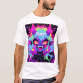 Wacky demon elf anime meisje tong uit t-shirt (Voorkant)