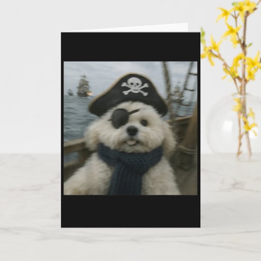 Wacky Dog Funny Odle Sea Dog Rate Meme Nautical Ar Kaart (Gele Bloem)