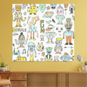 Wacky Doodles:  tekenset Canvas Afdruk (Insitu (Woonkamer))