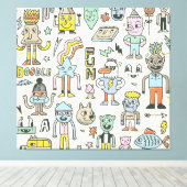 Wacky Doodles:  tekenset Canvas Afdruk (Insitu (Houten vloer))