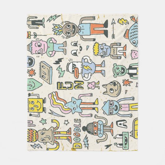 Wacky Doodles: tekenset Fleece Deken (Voorkant)