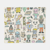 Wacky Doodles: tekenset Fleece Deken (Voorkant (Horizontaal))