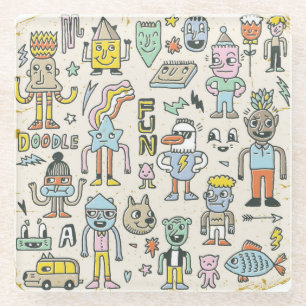Wacky Doodles: tekenset Glazen Onderzetter