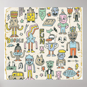 Wacky Doodles:  tekenset Poster