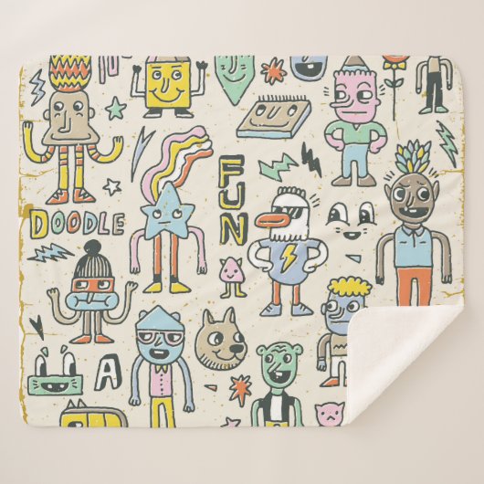 Wacky Doodles:  tekenset Sherpa Deken (Voorkant (horizontaal))