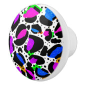 Wacky Leopard Vibrant Quirky Deurknobbels Keramische Knop (Rechts)