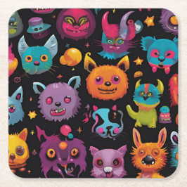 Wacky monster kartonnen onderzetters