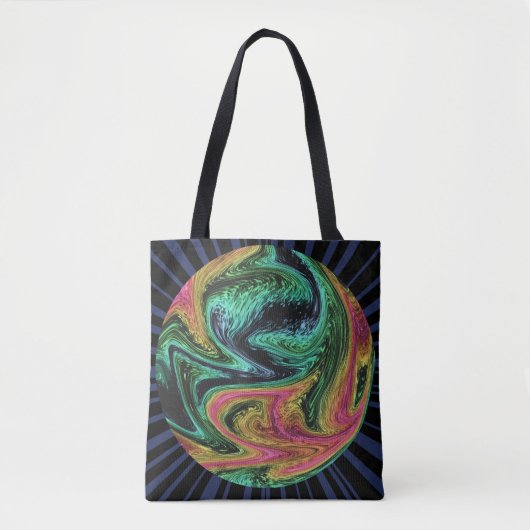Wacky Neon Marble Graphic Tote Bag (Voorkant)