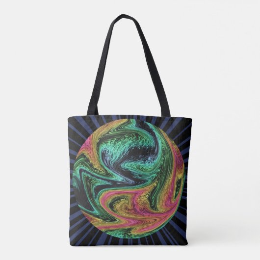 Wacky Neon Marble Graphic Tote Bag (Achterkant)