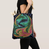 Wacky Neon Marble Graphic Tote Bag (Dichtbij)