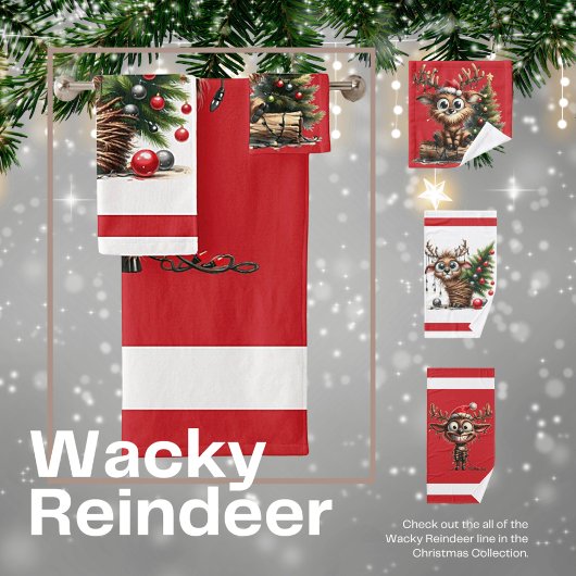 Wacky Reindeer Badkamer Handdoek Set