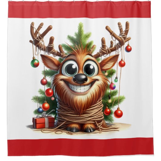 Wacky rendier douchegordijn (Voorkant)