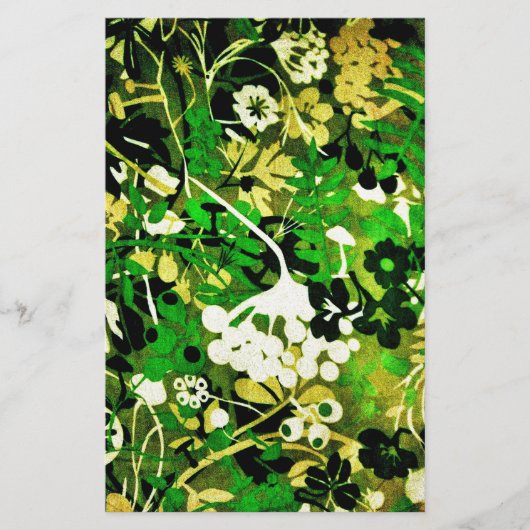 Wacky Retro Floral 1 Briefpapier (Voorkant)