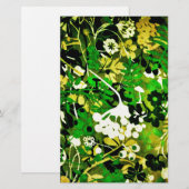 Wacky Retro Floral 1 Briefpapier (Voorkant / Achterkant)
