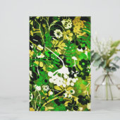 Wacky Retro Floral 1 Briefpapier (Staand voorkant)