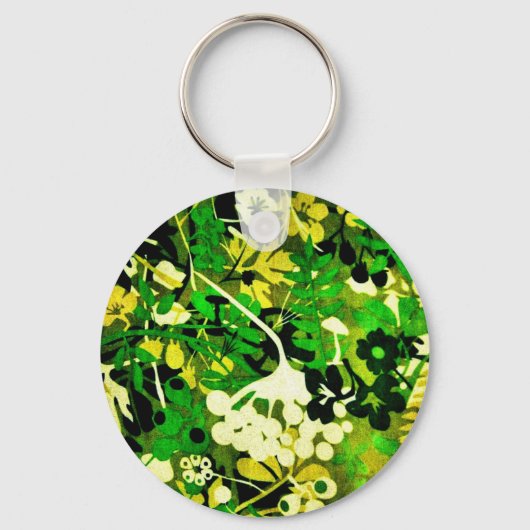 Wacky Retro Floral 1 Sleutelhanger (Voorkant)