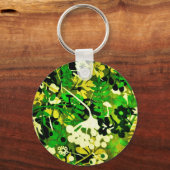 Wacky Retro Floral 1 Sleutelhanger (Voorkant)