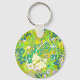 Wacky Retro Floral 2 Sleutelhanger