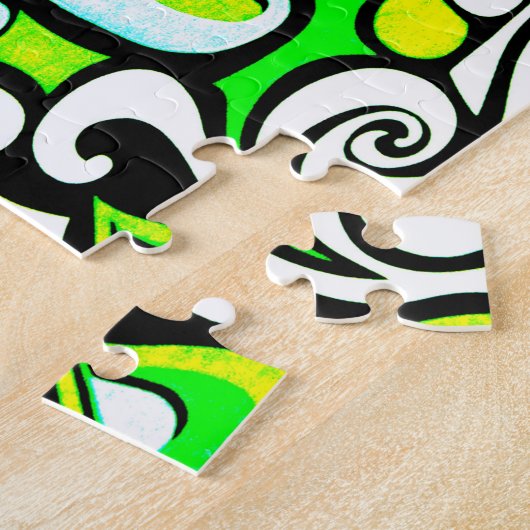 Wacky Retro Swirl 3 Legpuzzel (Zijkant)